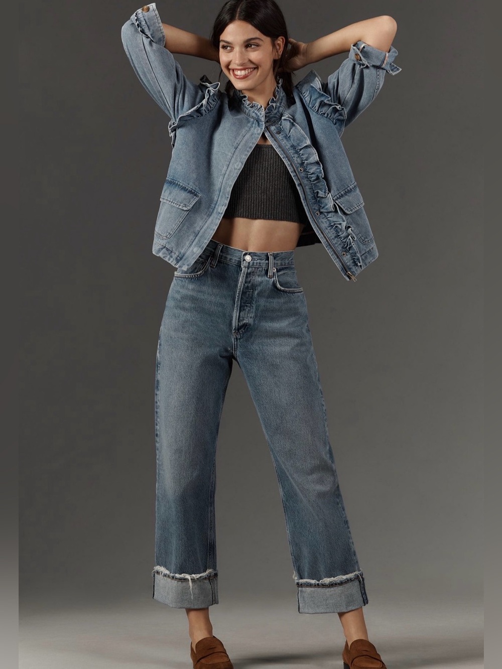 AGolde Fran Low Slung Straight Jeans
